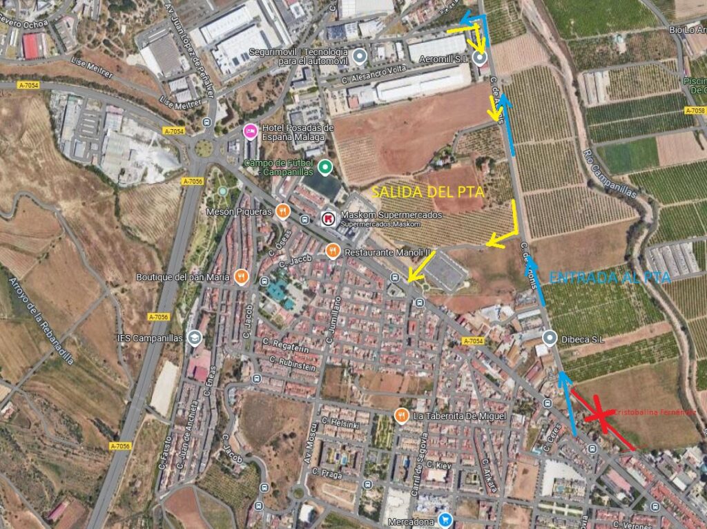 Cortes tráfico Málaga TechPark